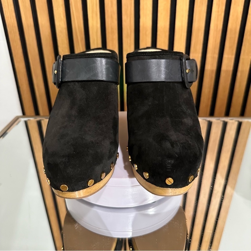 Veronica Beard Dacey Suede Studded Clogs Black Size 8.5 NEW WITHOUT TAGS - Picture 4 of 7